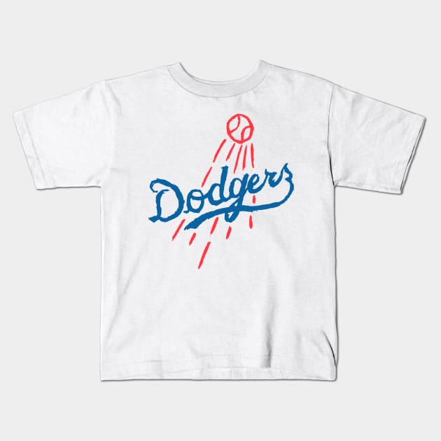 Los Angeles Dodgeeeers Kids T-Shirt by Very Simple Graph